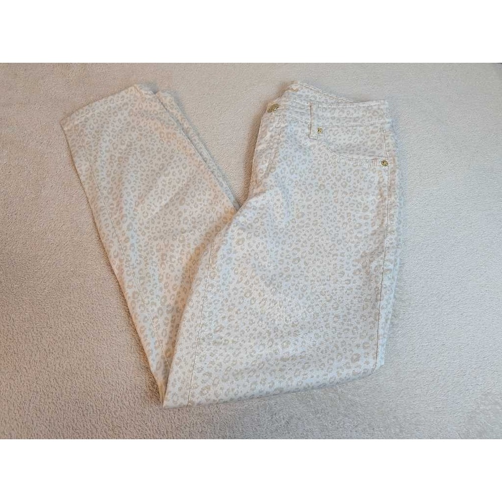Tommy Bahama Boracay Beach High Rise Ankle Jeans Leopard Print Size 4